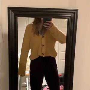 yellow crop cardigan tillys